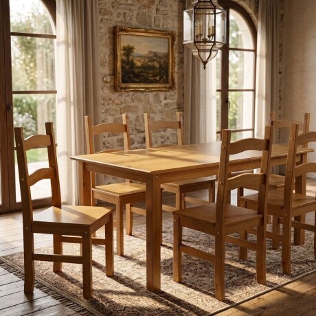 Juego De Comedor 6 Sillas Corona Caramelo CH9190C Juego De Comedor 6 Sillas Corona Caramelo CH9190C