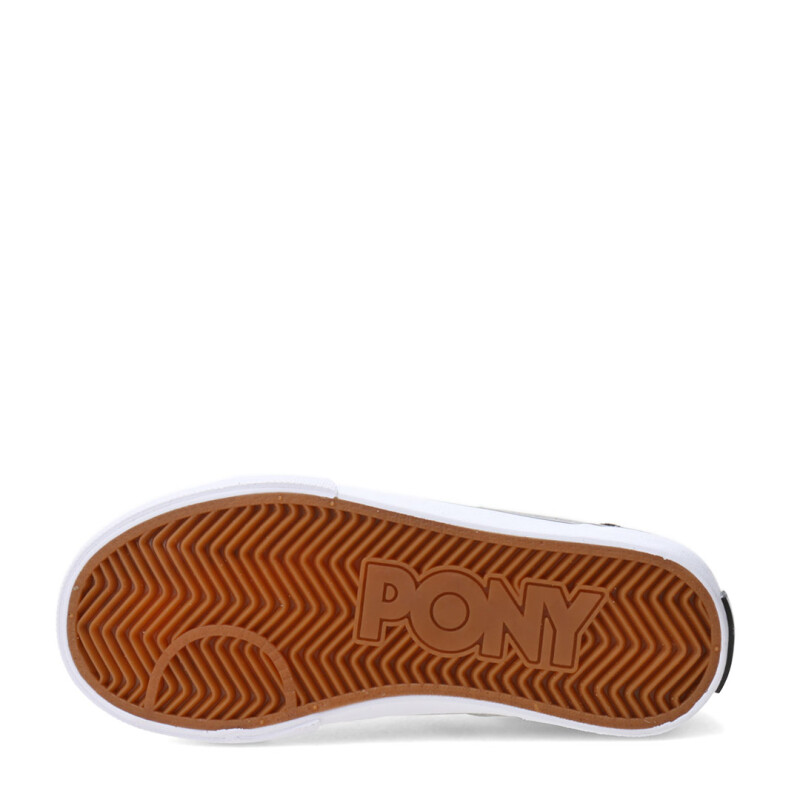 Championes de Niños PONY Casual Lona Gamuza Negro - Blanco