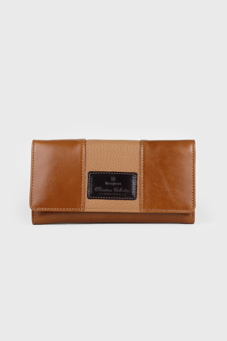 Billetera Camelia con Franja Beige