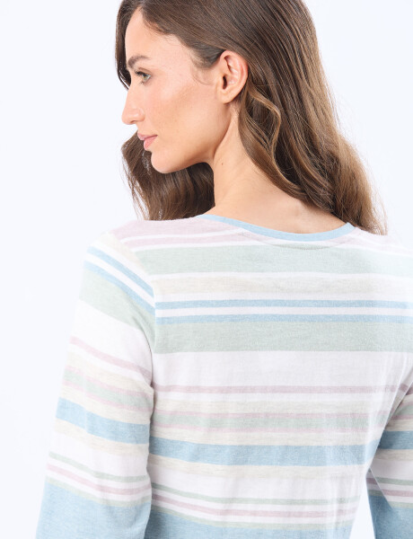 REMERA RAYADA Pistacho