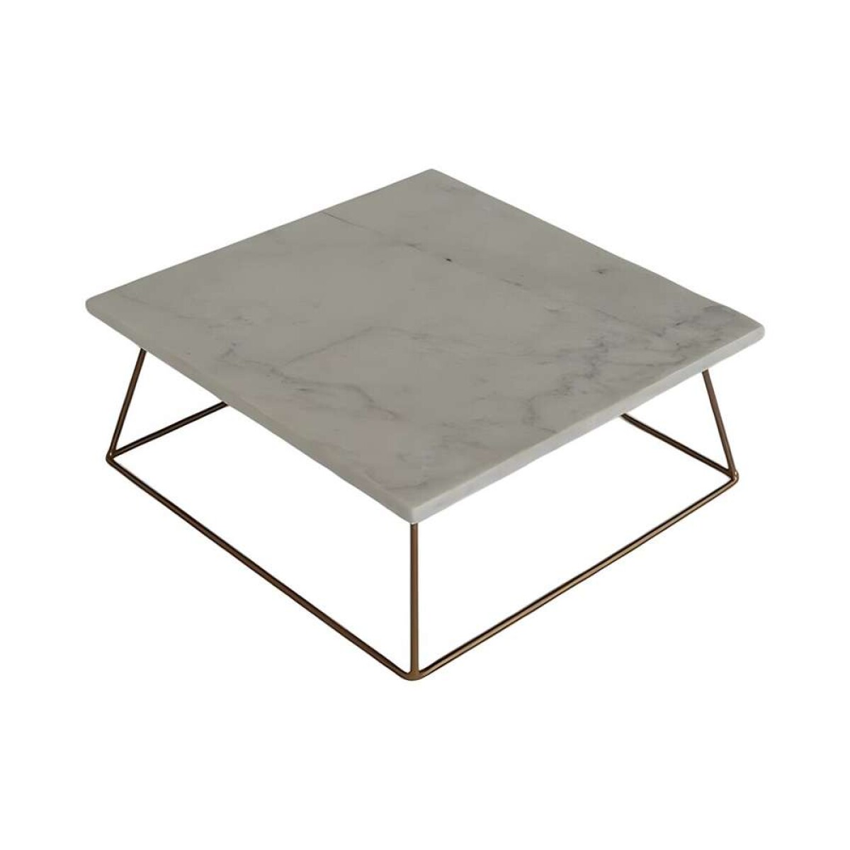 Soporte Marmol 30X30X12Cm - Dorado/Blanco 