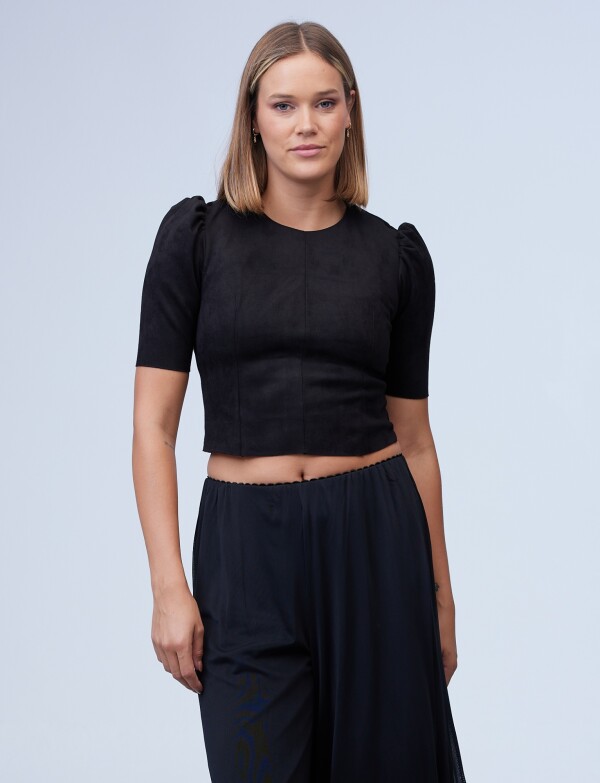 Top Suede NEGRO