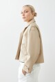 Chaqueta eco cuero beige