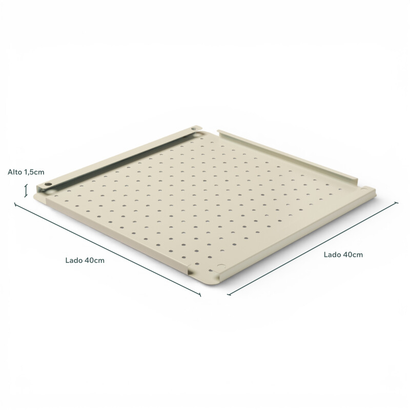 Panel perforado pegboard metálico organizador de pared 40x40 cm – Multiuso para el hogar Blanco