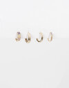 Aros Argollas Set Strass Set De Argollas Con Cubic Zirconia - Dorado