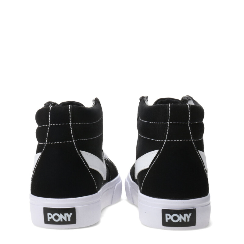 Botas de Mujer PONY Casual Lona Negro - Blanco