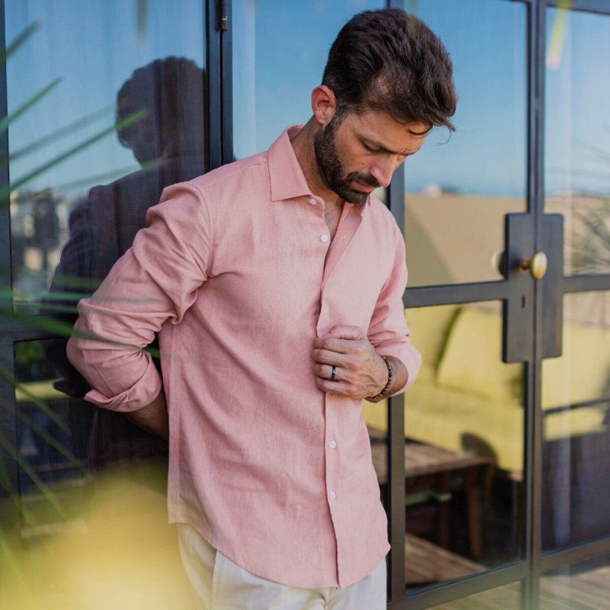 Camisa de lino - Salmón 