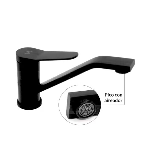 Grifería de Cocina Monocomando de Mesada Noar Pico Largo Negro Mate Grifería De Cocina Monocomando De Mesada Noar Pico Largo Negro Mate