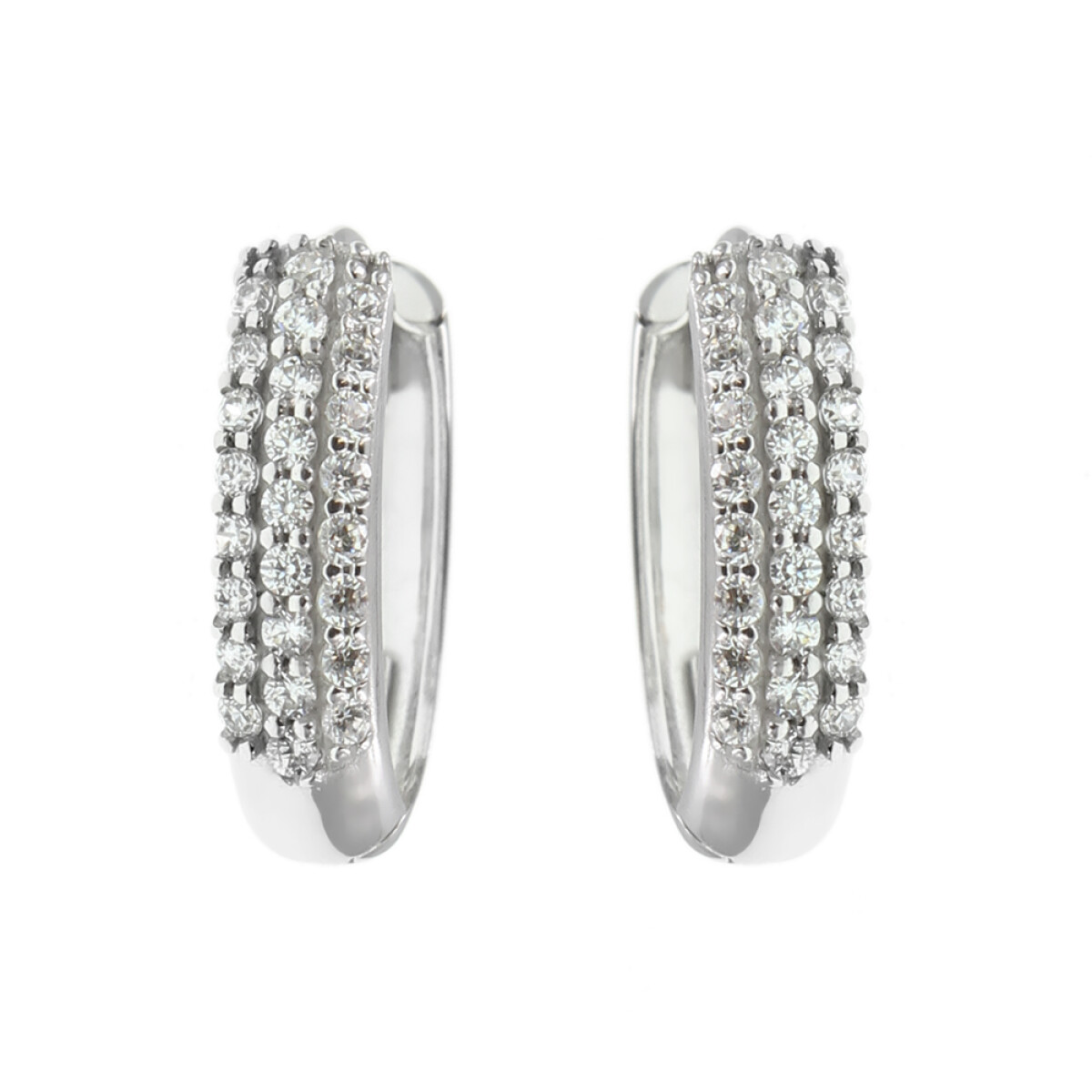 Aros Lindsay en oro blanco 18k con circonias 