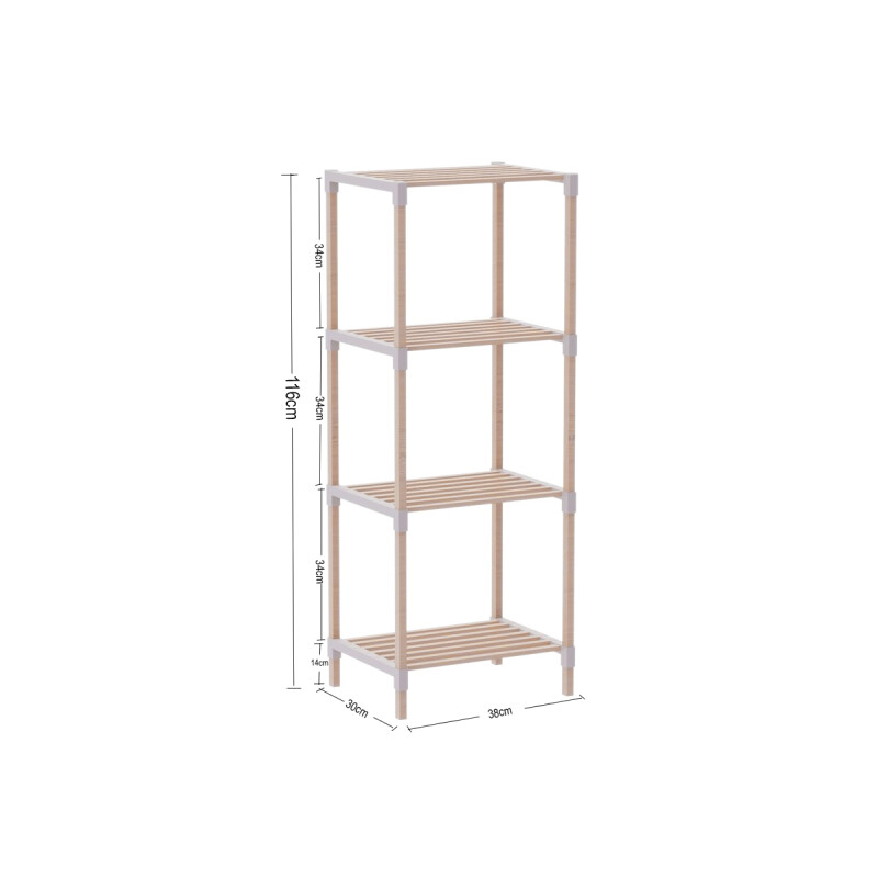 Estanteria 4 niveles 116 x 38 x 30 cm madera MADERA