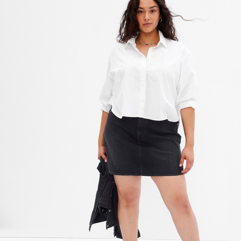 LS CROPPED SHIRT OPTIC WHITE