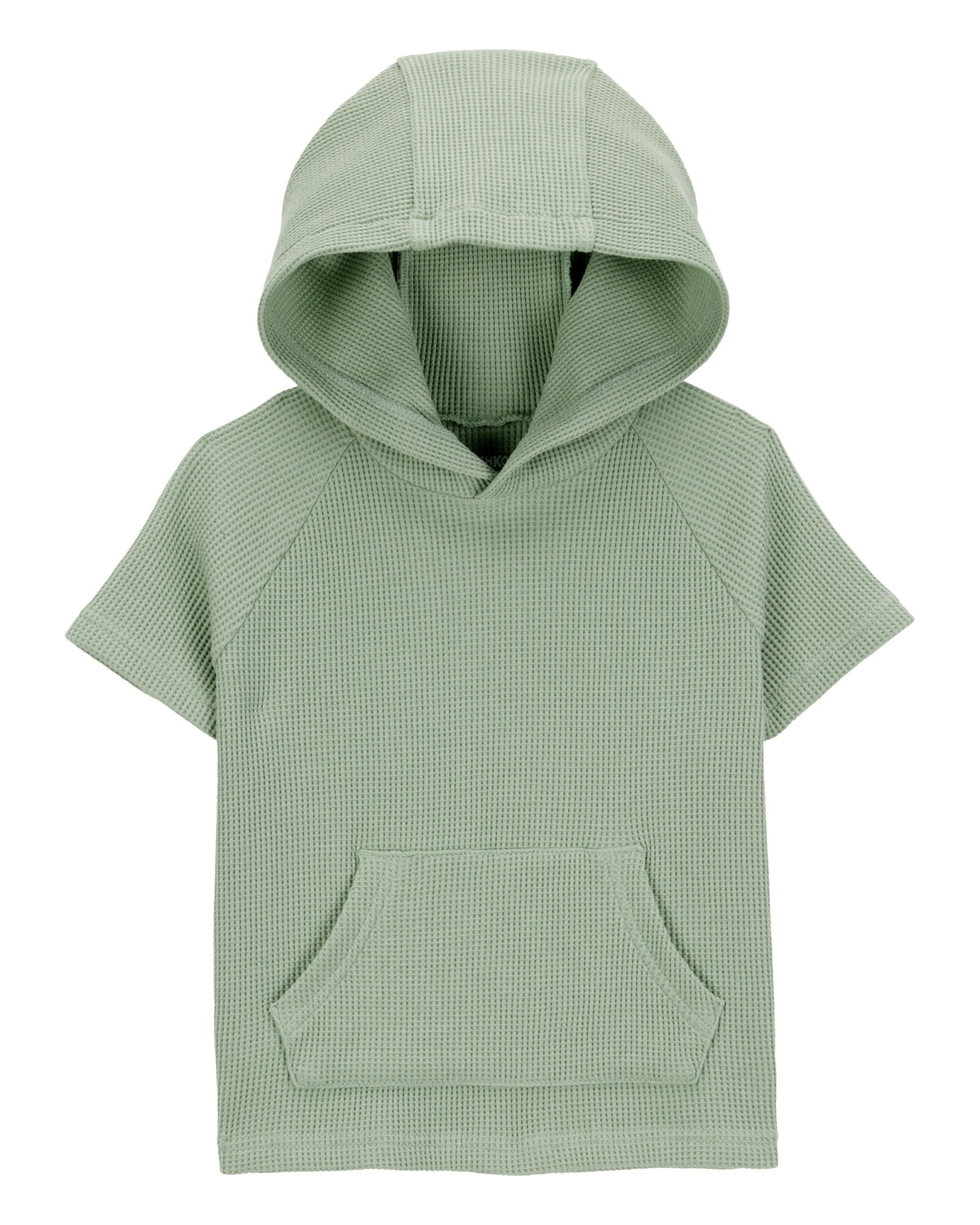 Remera de algodón, tipo canguro manga corta Sin color