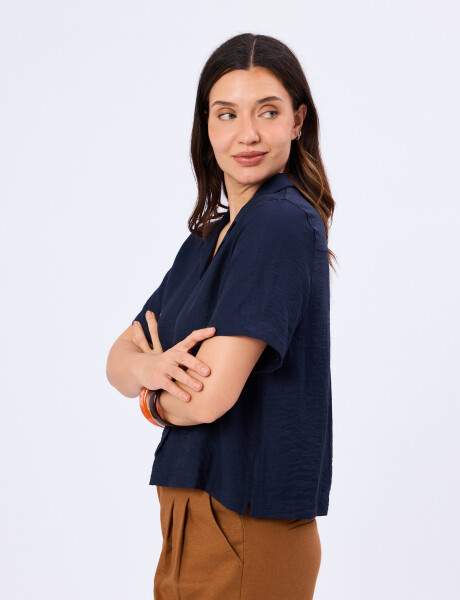 Camisa lino Marino