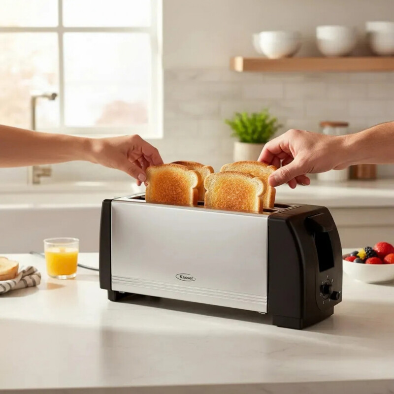 Tostadora Kassel en Acero Inoxidable 4 Panes 1300w Plateada Tostadora Kassel en Acero Inoxidable 4 Panes 1300w Plateada