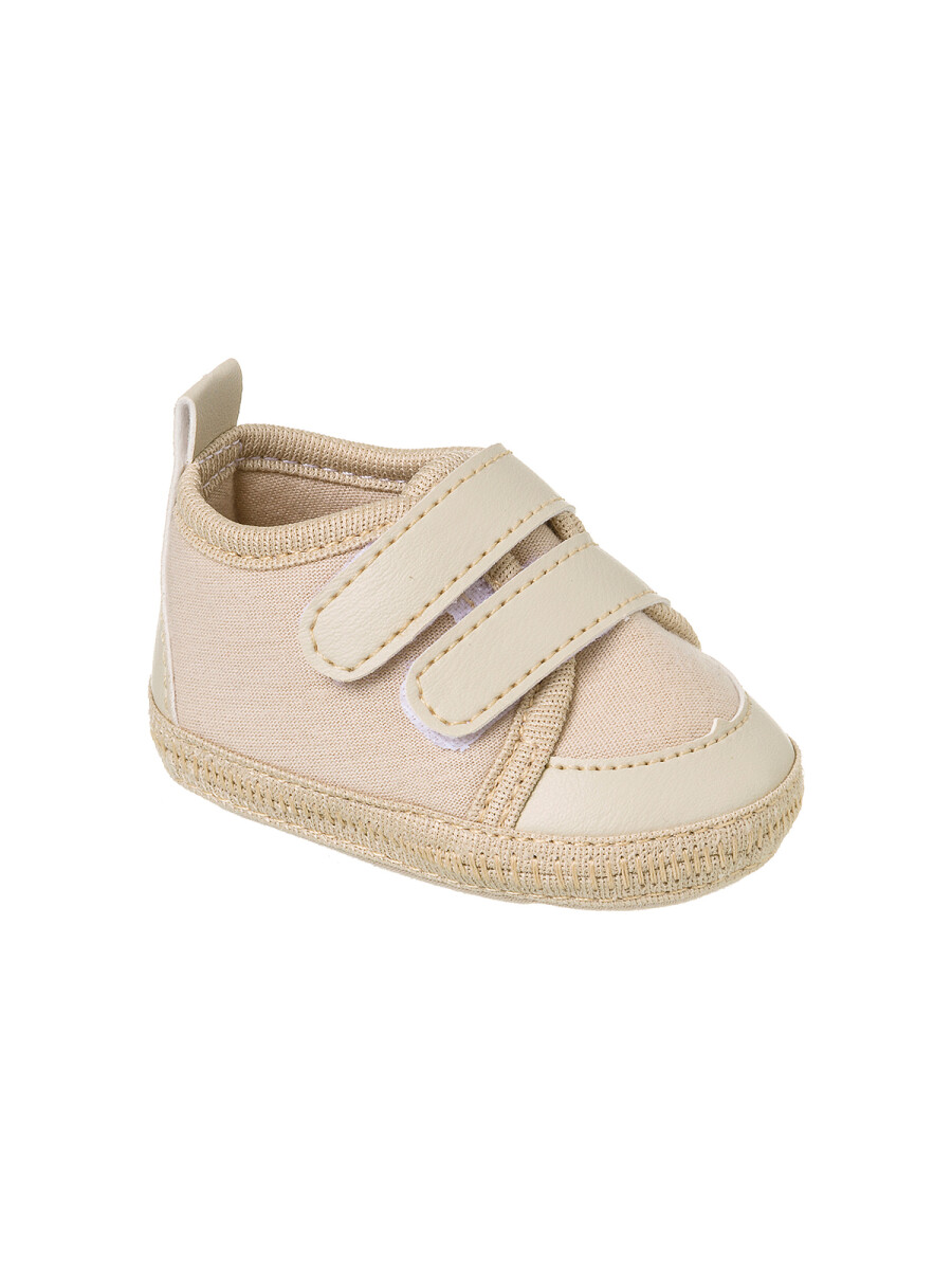 Tenis Con Dos Velcros Bebe - Beige 