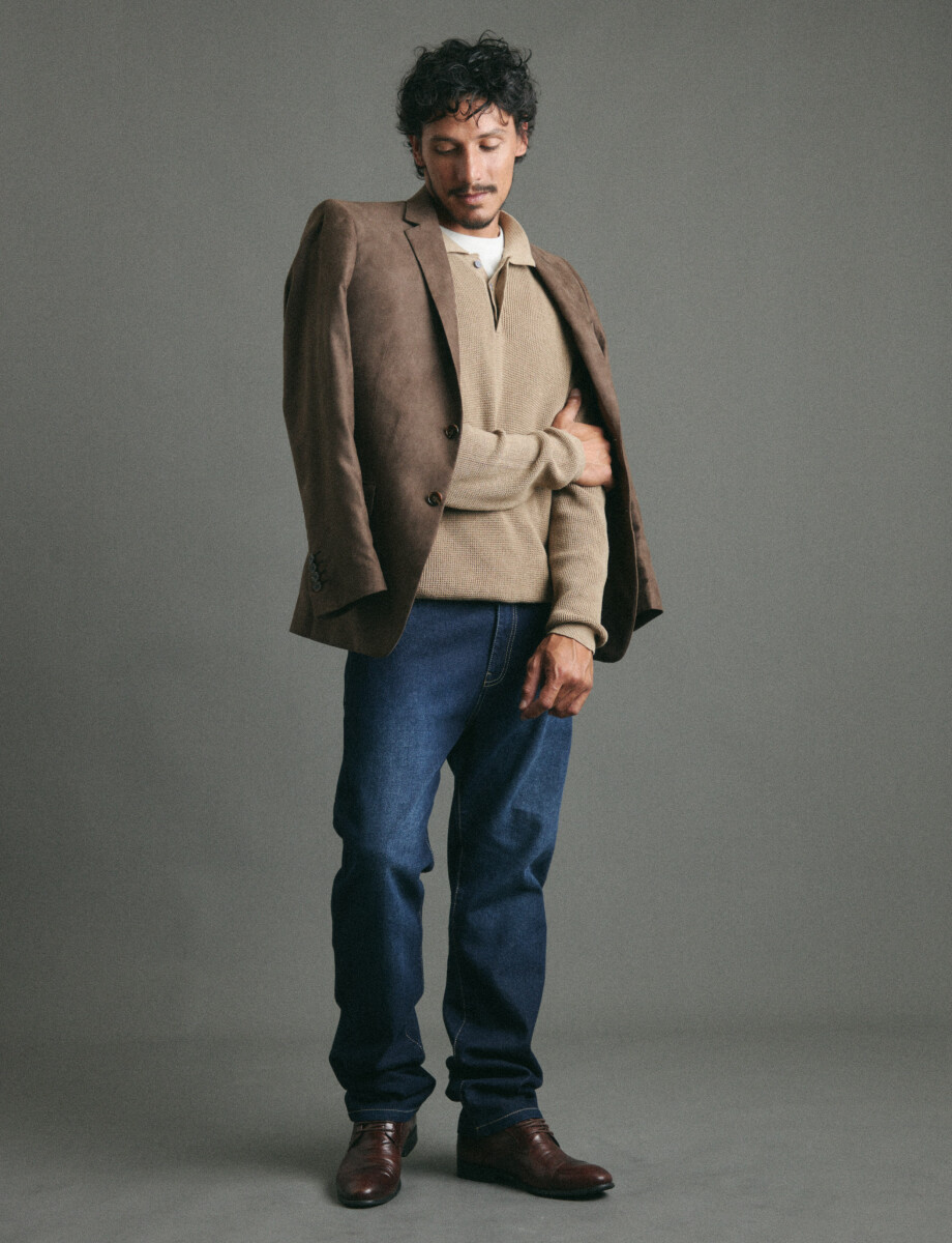 SACO HARRINGTON LABEL - Marron 