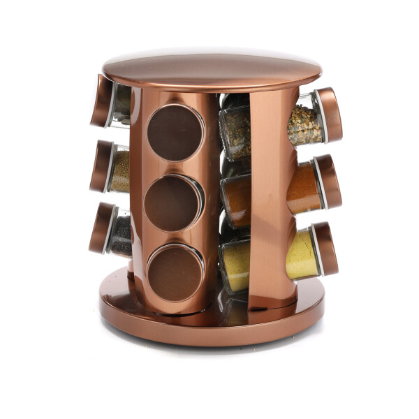 Especiero Giratorio con 12 Frascos Porta Condimentos Cocina Acero inoxidable Imback Color Cobre Especiero Giratorio con 12 Frascos Porta Condimentos Cocina Acero inoxidable Imback Color Cobre