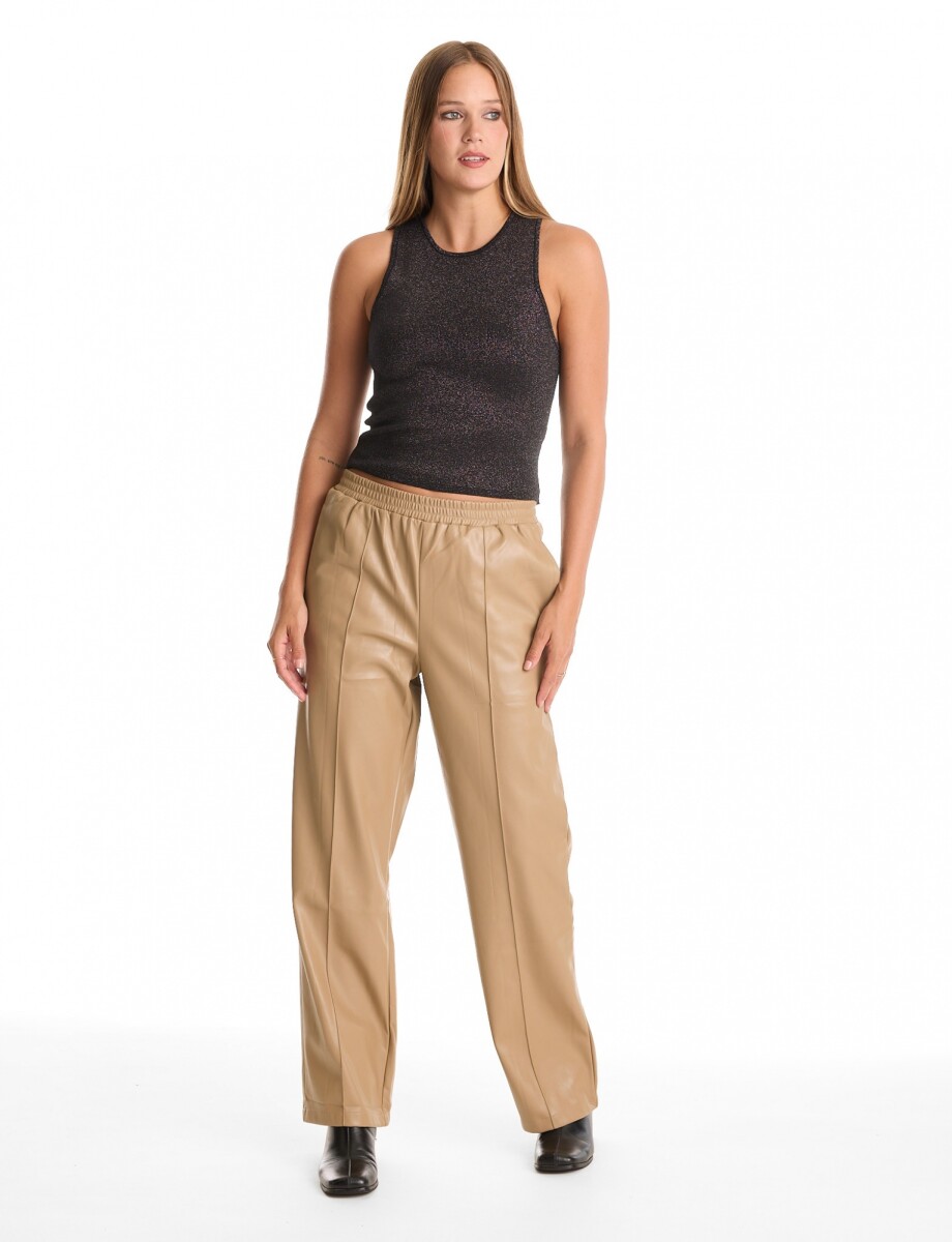 Pantalon Eco Cuero - Tostado 