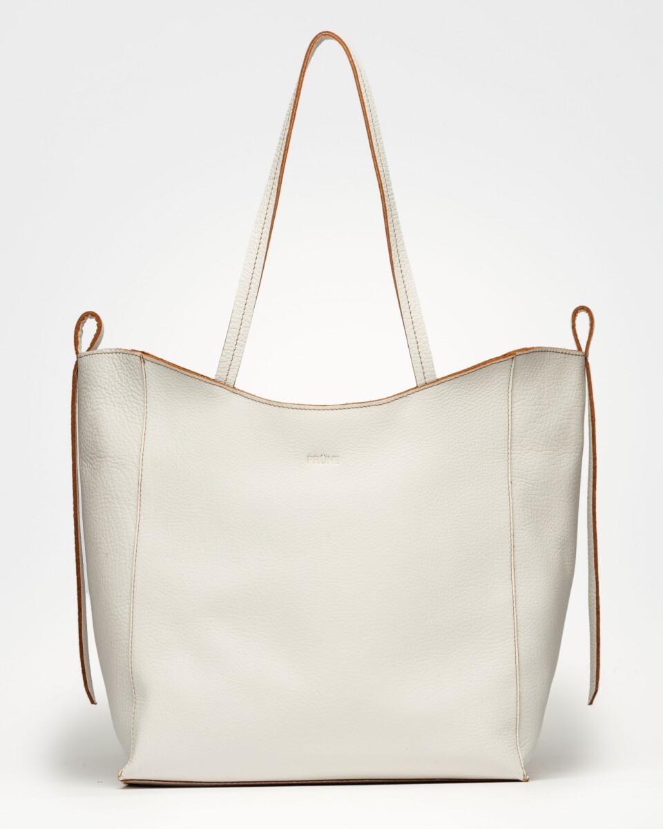Shopper Cadiz en cuero graneado - Blanco 