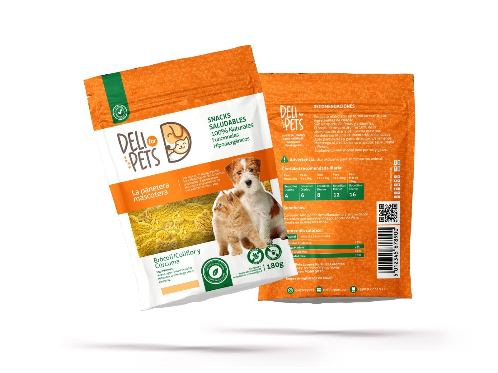 DELI FOR PETS SNACK DE BRÓCOLI Y CÚRCUMA, 100% NATURAL 