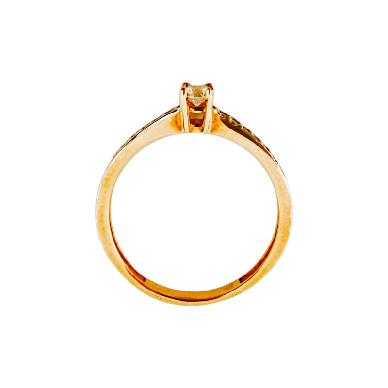 Anillo-Oro bajo-Piedras circonias-AN8028 conpiedra