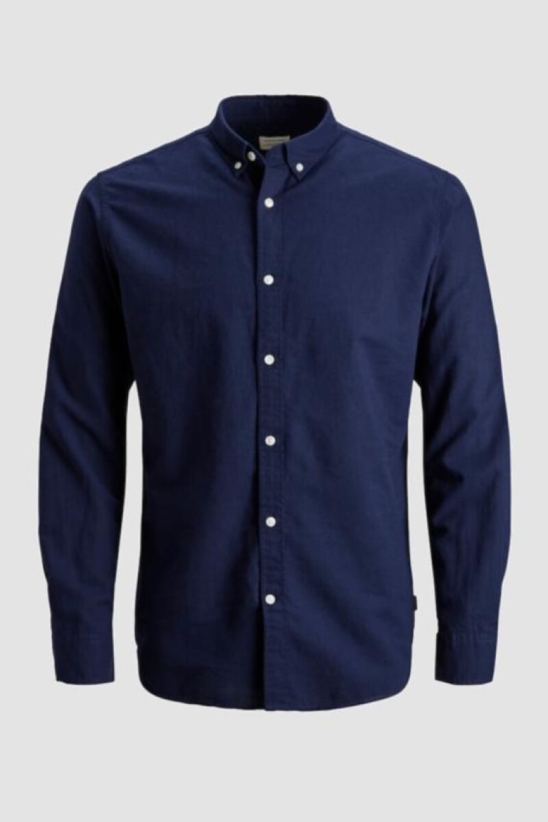 Camisa Fresca De Algodón Con Lino Maritime Blue
