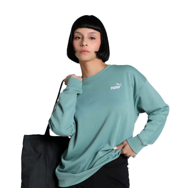 Buzo de Hombre Puma Logo Relaxed Crew Verde