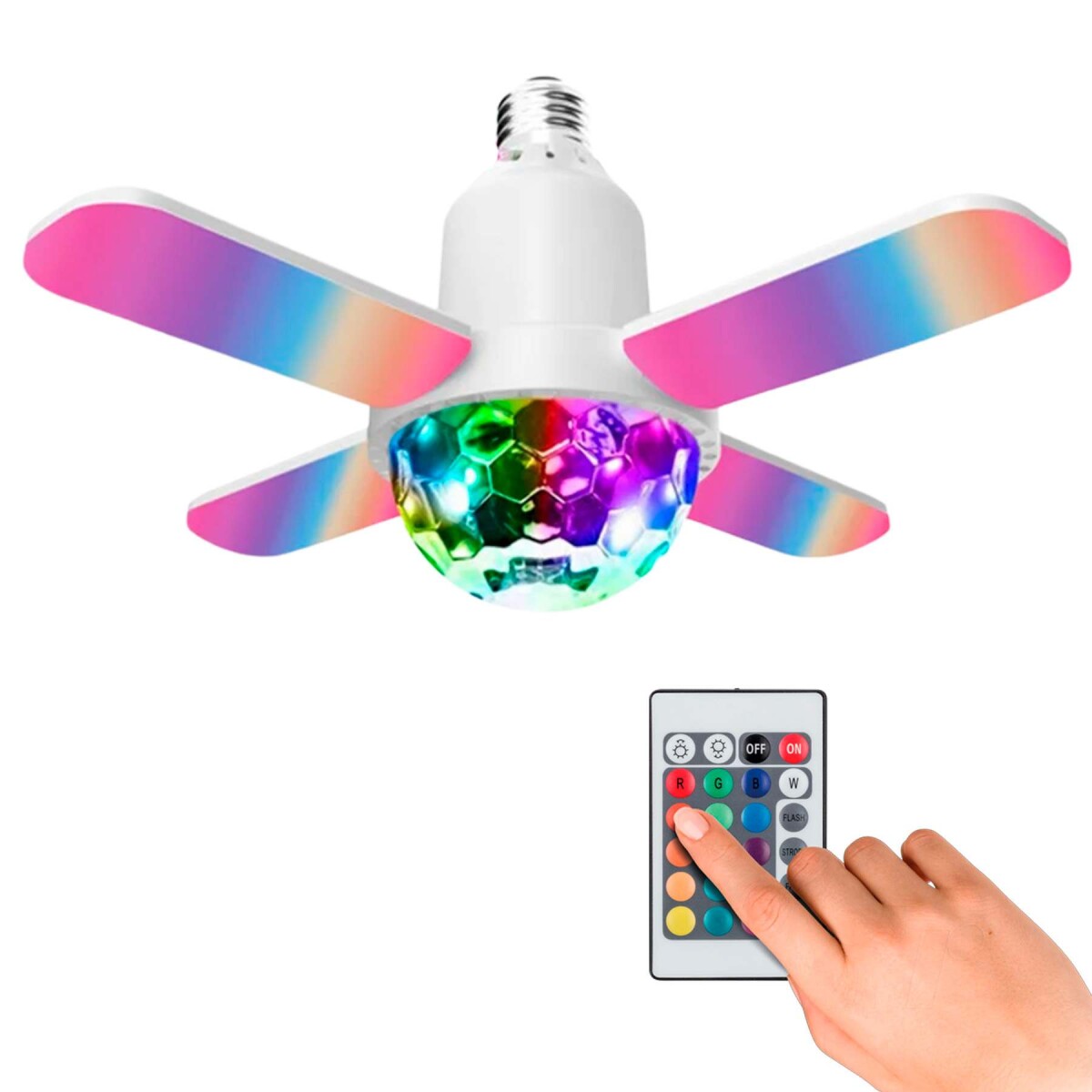 Lampara Led Colores Blutooth Música Parlante Control Luz Rgb - Color Blanco 