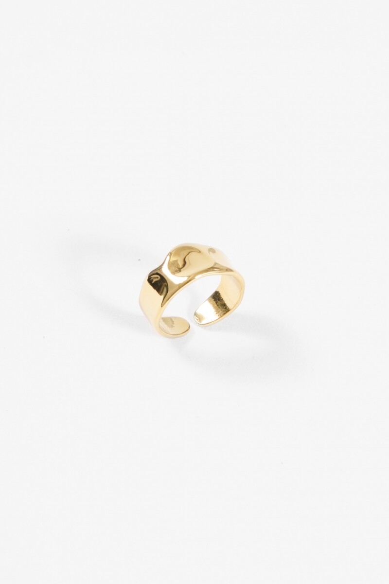 Anillo acero ajustable irregular dorado