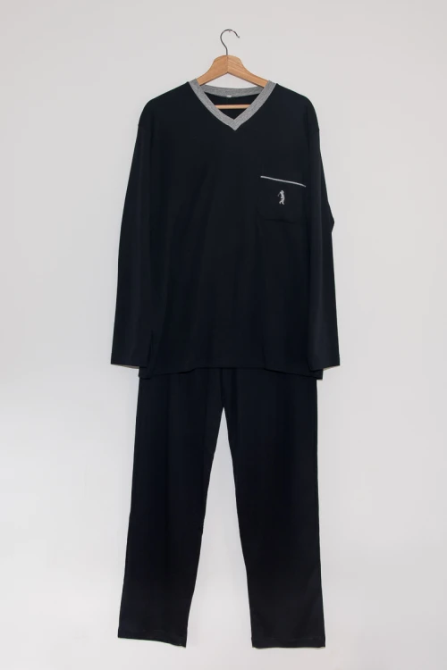 Pijama Manga Larga Hombre Azul