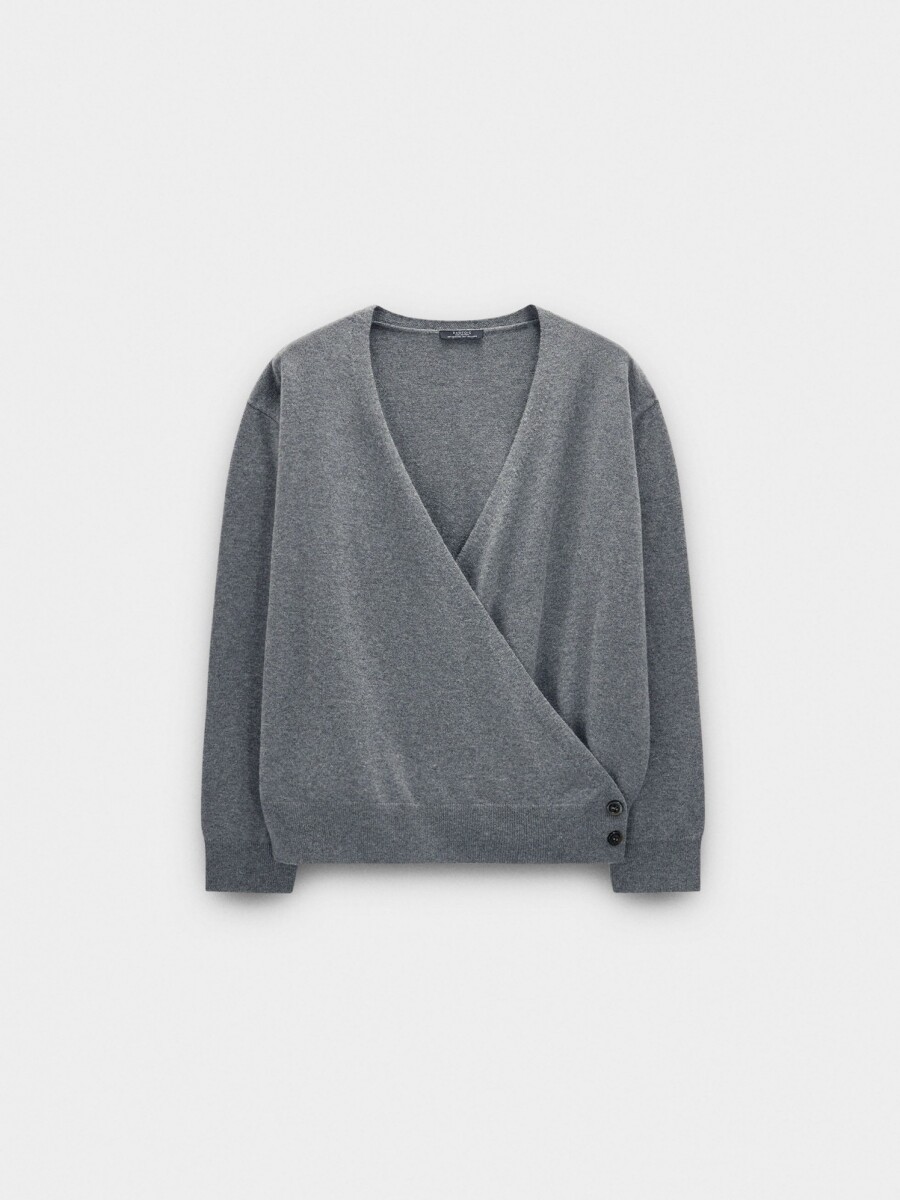 Jersey De Punto Cruzado gris