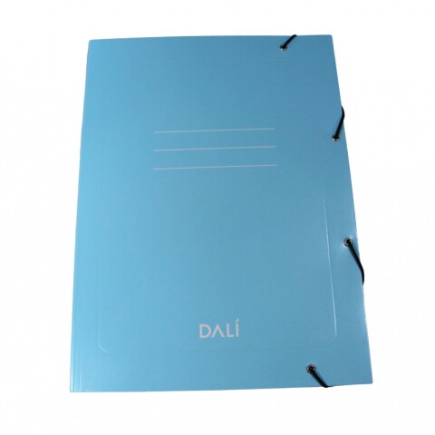 CARPETA DALI CON ELASTICO TAMAÑO OFICIO COLORES PASTELES COLOR CELESTE