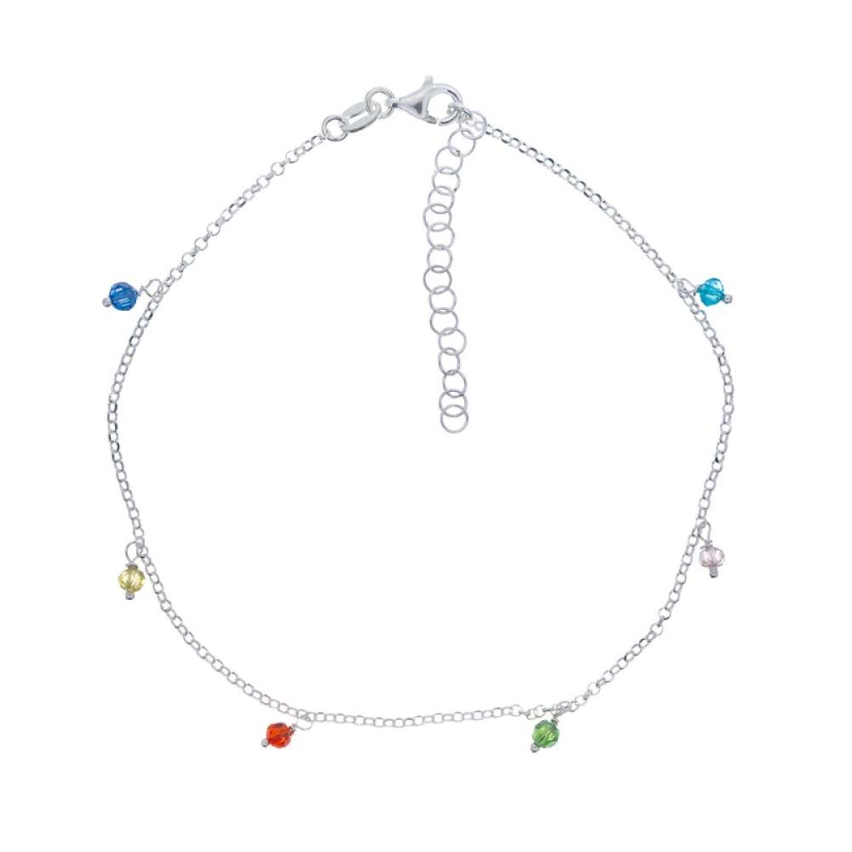 Tobillera De Plata 925 - Con Cuentas 