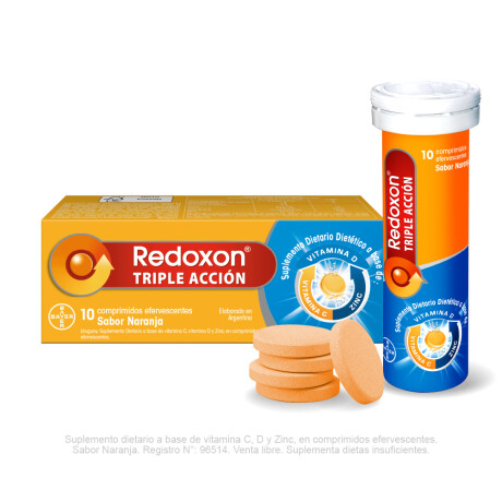 Redoxon Triple Acción x 10 Comprimidos Efervescentes Sabor Naranja Redoxon Triple Acción x 10 Comprimidos Efervescentes Sabor Naranja