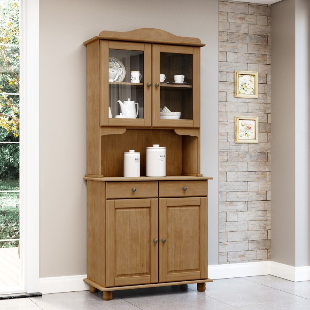 Cristalero 2+2 Puertas +2 Cajones Freijó - Chocolate 