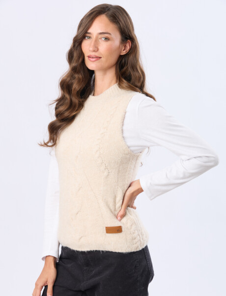 CHALECO TEJIDO DE ABRIGO Beige