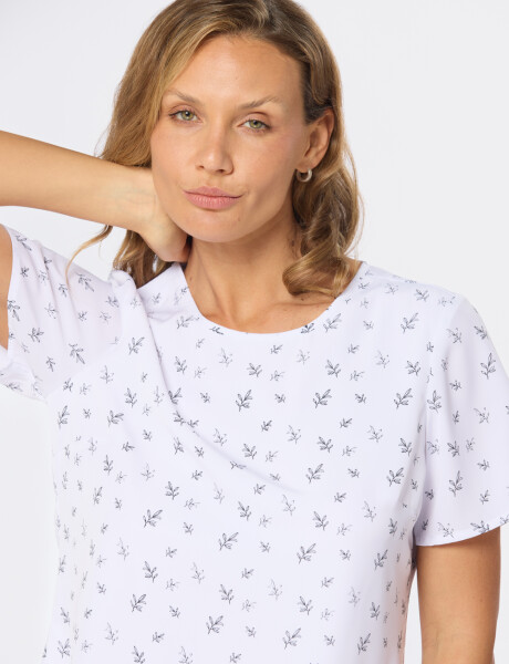 BLUSA CLÁSICA Hojas Negra