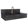 Mueble de baño suspendido de porcelanato Negro Milano 84 cm con bacha incorporada Mueble De Baño Suspendido De Porcelanato Negro Milano 84 Cm Con Bacha Incorporada