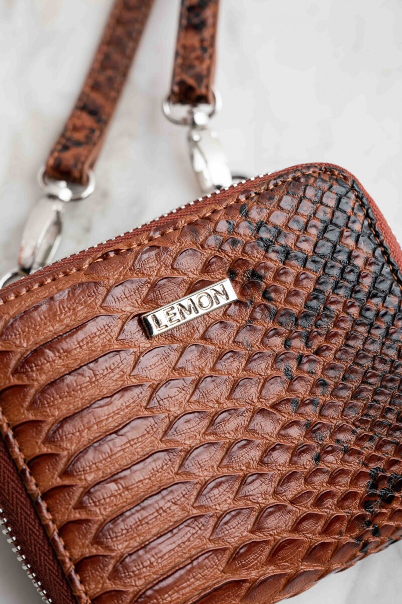 Billetera Snake Texturado Marron
