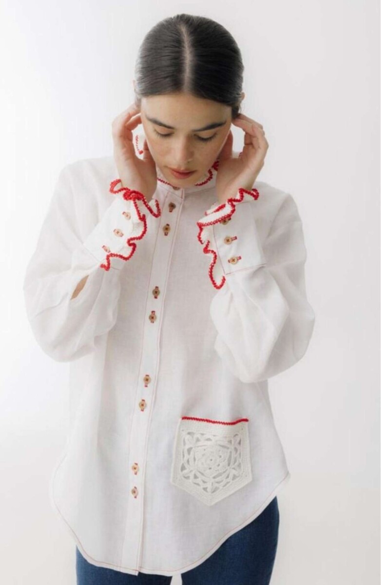 Camisa Ota Linen Crochet - Blanco 