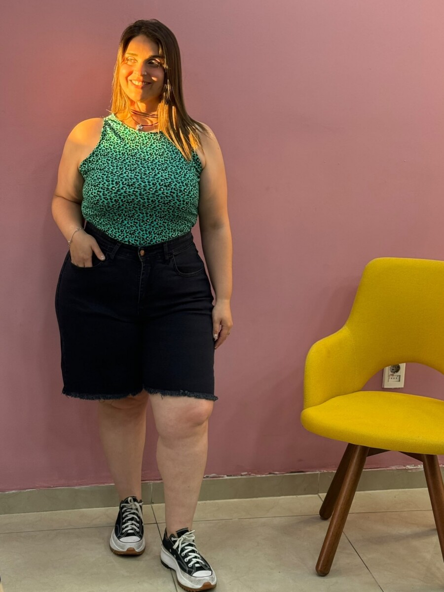 Bermuda Flor Jazmin - Lisa Negro 