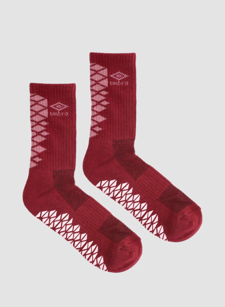 Medias individuales media caña con abs umbro dama Bordeaux