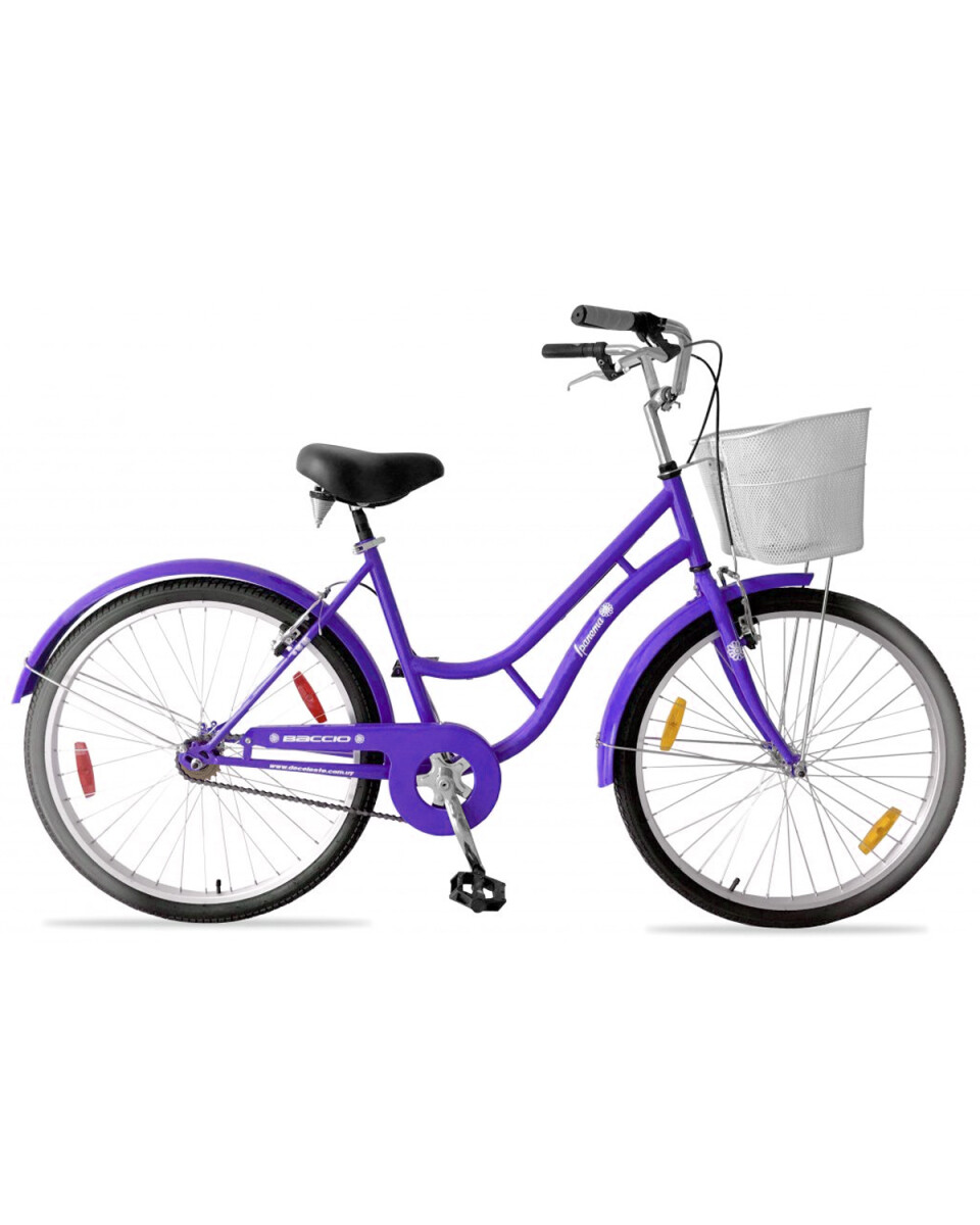 Bicicleta de paseo Baccio Ipanema Lady Vintage rodado 26 con canasto - Violeta 