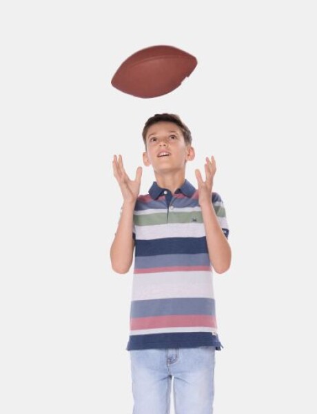 REMERA POLO RAYADA Rosado