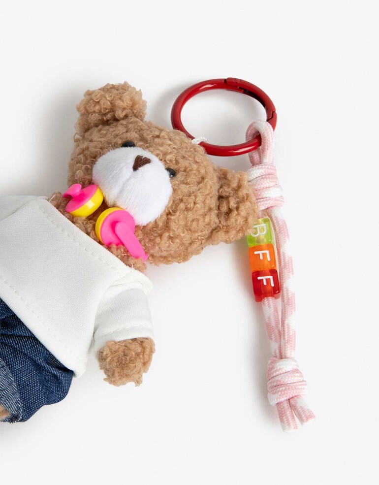 Llavero Cozy Llavero Y Bag Charm Oso Peluche - Combinacion Multicolor