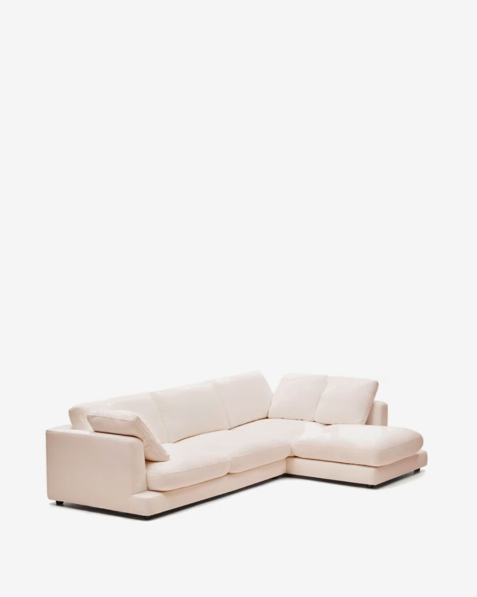 Sofá Gala 4 plazas con chaise longue derecho beige 300 cm 