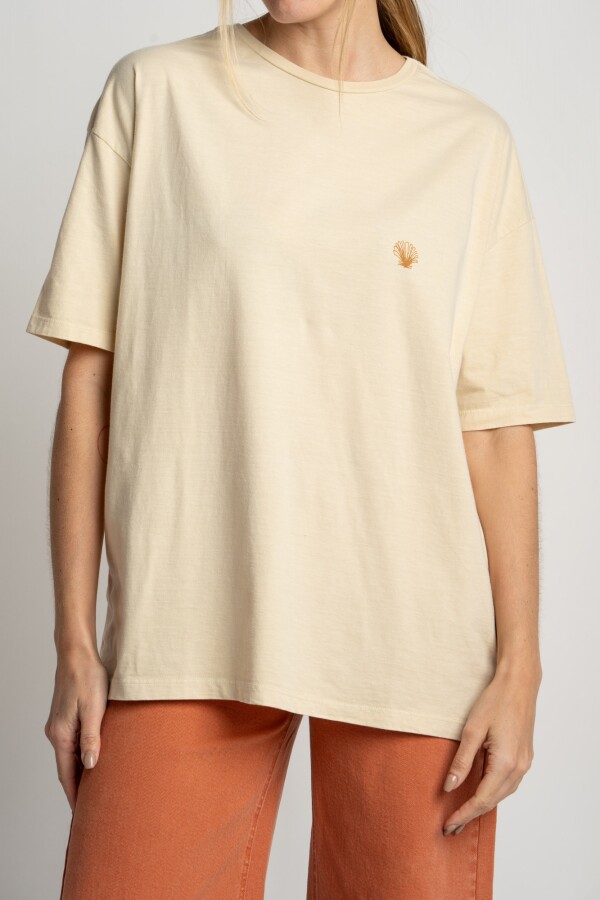 Remera Algodon Lavado Print Mer Arena