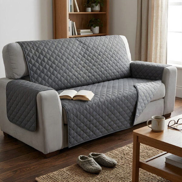 Cubre Sofá Sillón Protector Reversible 3 Cuerpos Cobertor Variante Color Gris