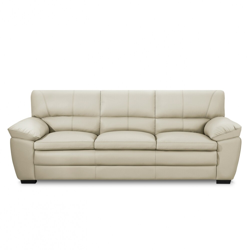 Sillón %100 Cuero - 3 Cuerpos - Premium Arena