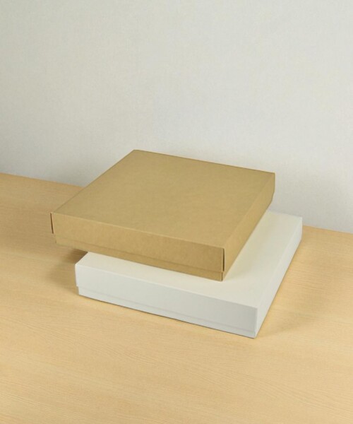 Caja Cuadrada 30x30x5,5 cm REVERSIBLE BLANCO MADERA